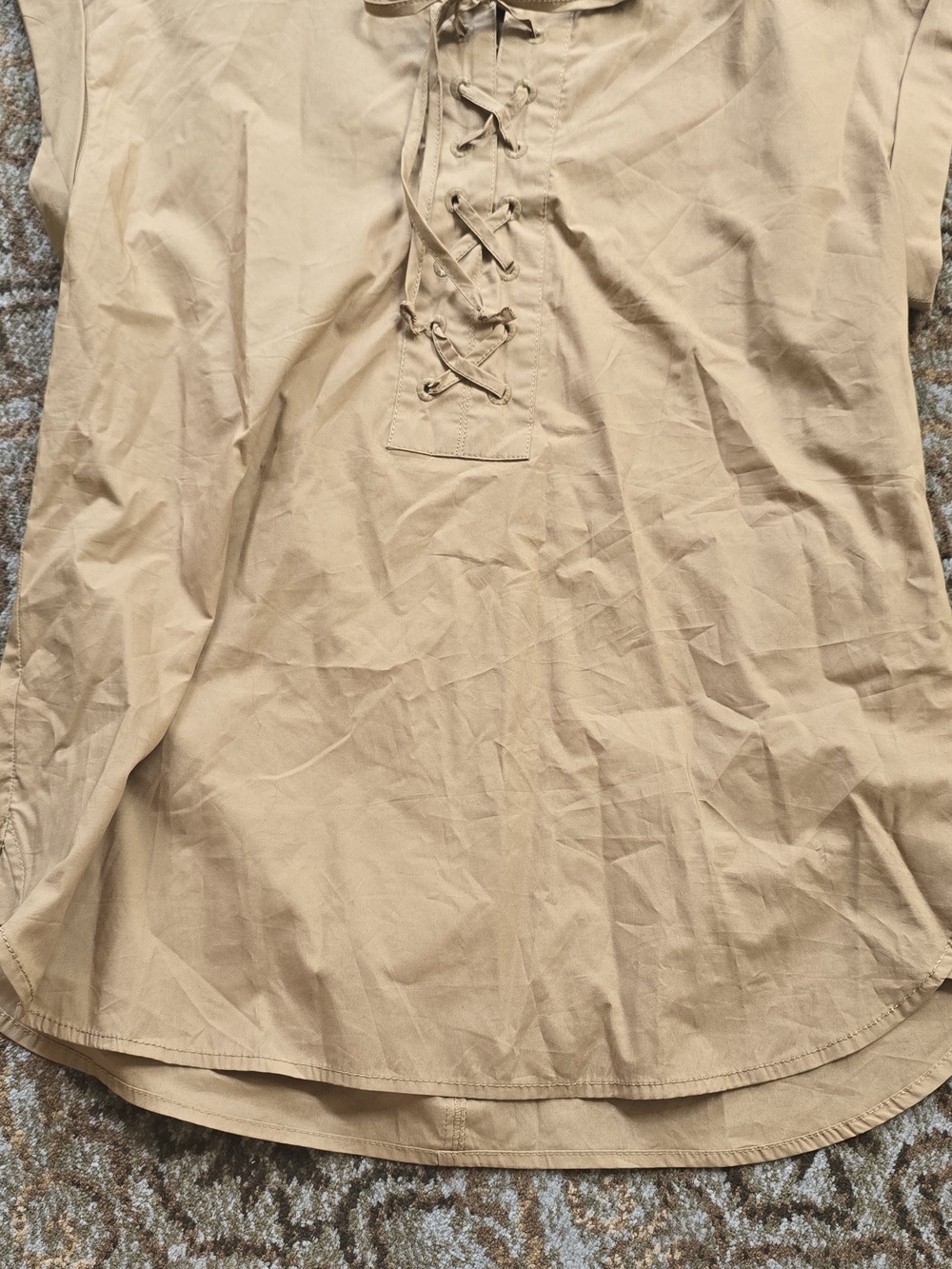 J. Crew Taupe Lace-Up Top